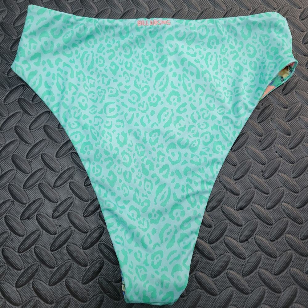 Billabong Reversible Bikini Bottom Medium Tropical Floral High Waisted Summer